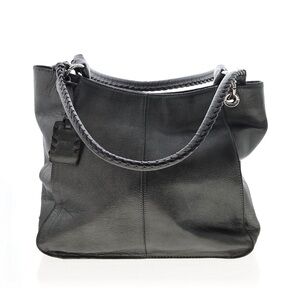 Tignanello Grey Leather Tote Bag